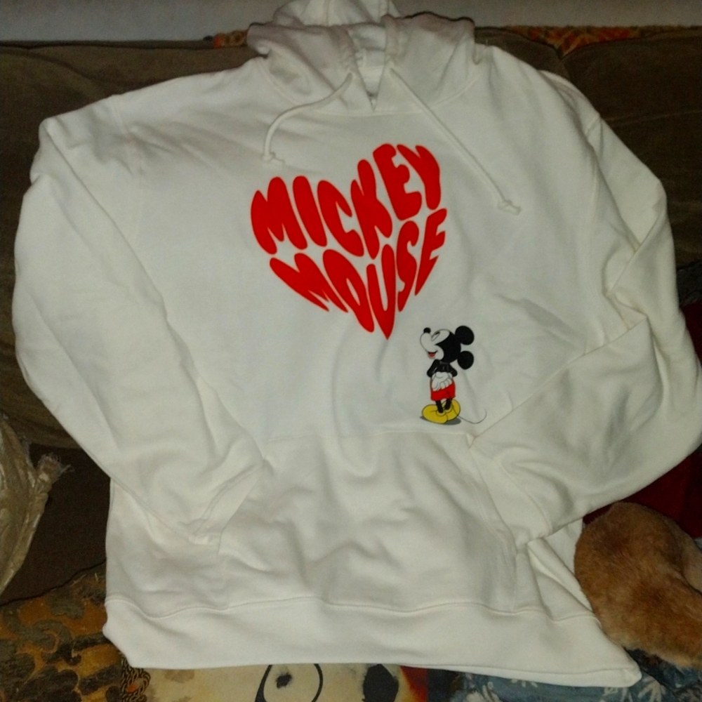 White Mickey Mouse Hoodie NWT XXL